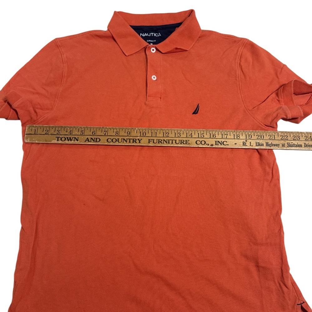 Nautica Mens Classic Fit Orange Cotton Pique Short Sleeve Polo Shirt Size XL